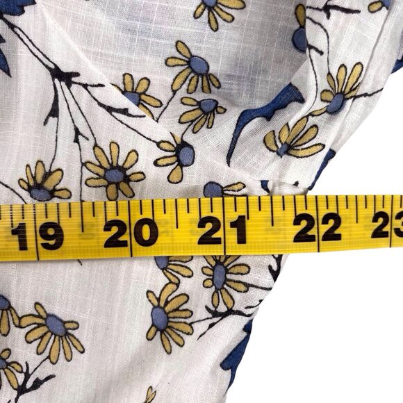 Anthropologie Blue and Cream Floral Midi Dress - Picture 13 of 16